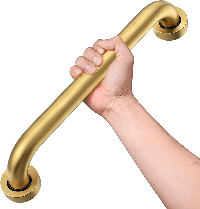 24" Shower Grab Bar, 500 lb Heavy Duty Brushed Gold Stainless Steel | Grab Bars for Bathtubs and Showers, Bathroom Grab Bar,Safety Shower Handle,Handicap Elderly Injury Senior Assist Bath Handle