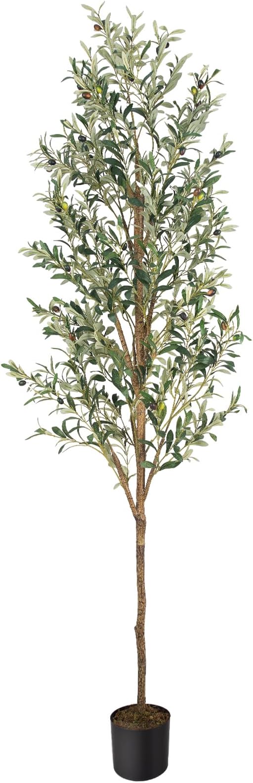 Artificial Fake Olive Tree 7FT 1Pack Faux Olive Tree for Home Decor | Faux Artificial Plants Indoor Fake Potted Plants with Natural Olive Branches and Realistic Leaves for Living Room Decor