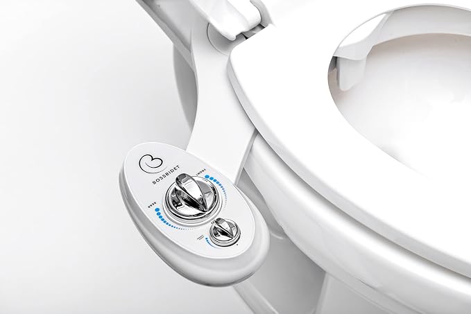 Luxury White Blue - Bidet Attachment for Toilet Seat - Dual Nozzles, Self-Cleaning, Non-Electric Water Sprayer, Save Money On Toilet Paper and Reduce Waste