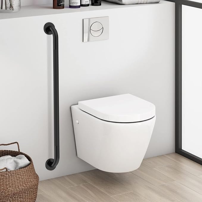 36 Inch Shower Grab Bar Oil Rubbed Black, Munzong Anti Slip Bathroom Grab Bar, Knurled Bathroom Balance Bar,Safety Hand Rail Support Handicap Elderly Injury Senior Assist Bath Handle | Knurled Bathroom Balance Bar,Safety Hand Rail Support Handicap Elde...