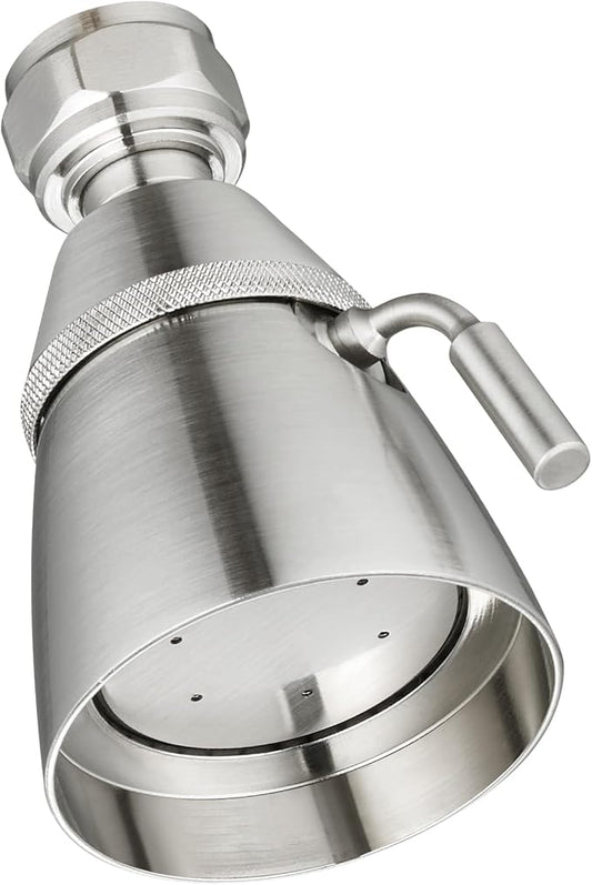 Angle Simple Shower Head High Flow, Brass Shower Sprayer, Brushed Nickel | G 1/2 Thread Type, High Pressure for Quick Rinsing, Swivel Joint & Adjustable Lever for Different Angle and Water Flow