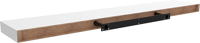 Ballucci Floating Shelf, 36" Hanging Shelf with Invisible Brackets, Wooden Floating Shelves for Walls, Book Shelf, Wall Shelves for Home Office, Bathroom, Living Room, 6 inch Deep, White