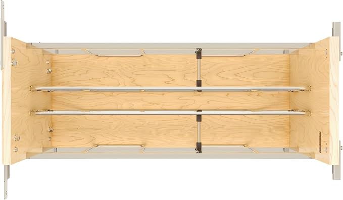 Rev-A-Shelf Pullout Bakeware Organizer w/Soft-Close, Min Opening 5.5" Wide | Wooden Storage Organization w/ Ball Bearing Slides, Full Height Base Kitchen Cabinets, Foil Wrap/Tray Divider, 447-BCBBSC-5C