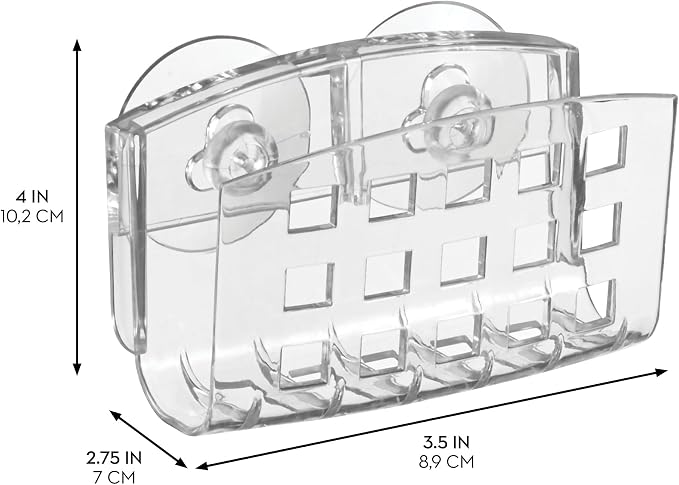 iDesign Kitchen Sink Suction Holder, Clear, Large | For Sponges, For Scrubbers, For Soap