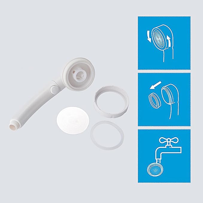 High Pressure Handheld Shower Head with ON/OFF Pause Switch, 3 Spray Modes Shower Wand with Shut Off Button, Removable Camper Shower Head with Hose and Adjustable Angle Bracket (White) | 3 Spray Modes Shower Wand with Shut Off Button, Camper & RV Showe...