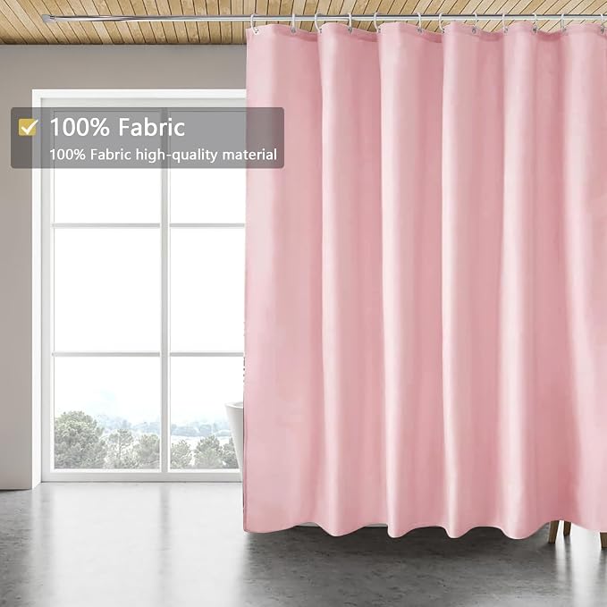 LLSCL Fabric Shower Curtain Liner with Weighted Lines, Waterproof Hotel Quality, 72 x 72 Machine Washable