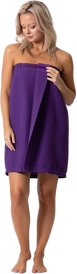 Women’s Waffle Spa Body Wrap with Adjustable Closure