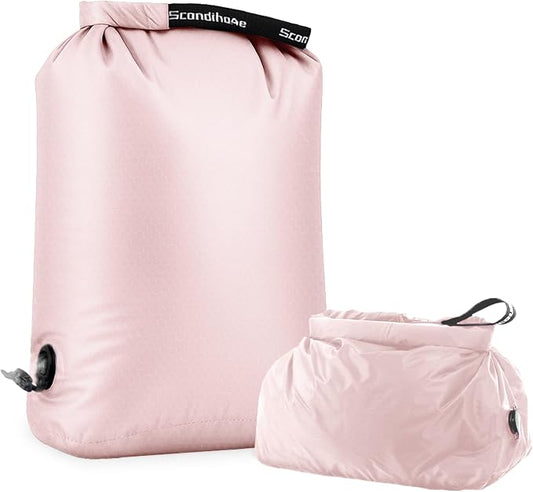 Compression Travel Laundry Bag for Dirty Clothes, Pump-Free Laundry Bag for Suitcase & Dorm, Waterproof Wet Dry Clothes Organizer, Large Capacity Space Saving Travel Bag (1 Pcs)(Pink, L)