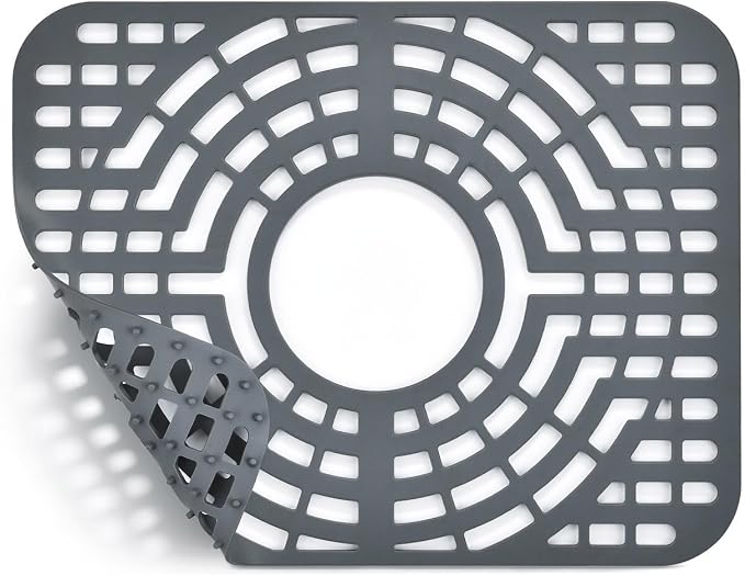 Snuggery Silicone Sink Protector for Kitchen Sink, 12“x16" Center Drain | Scratch protection, cushions fragile dishes and glassware, dishwasher safe, food-grade silicone, 446°F heat resistant