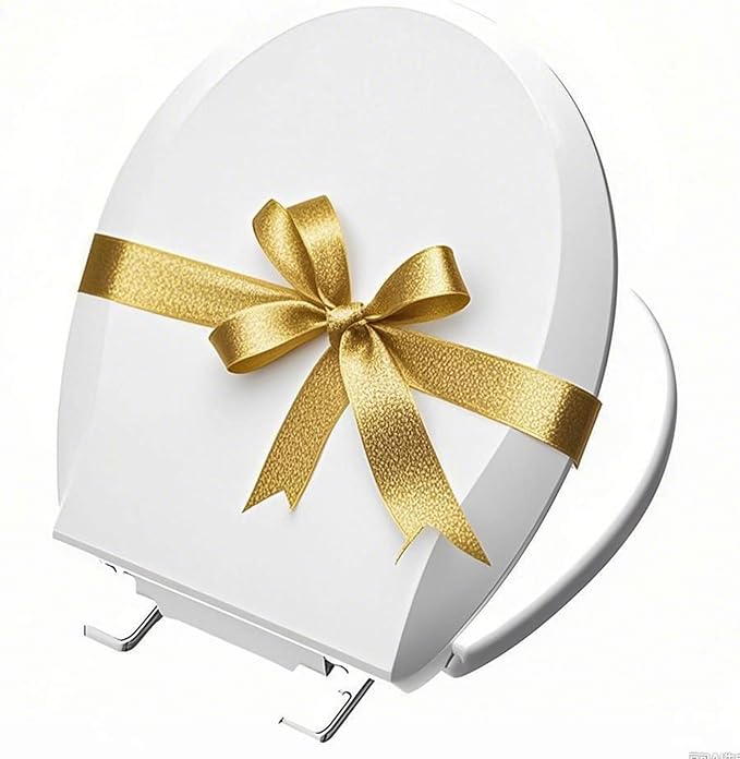 Toilet Seat Round 16.5 Inch, Quick Release & Soft Close, Anti-Slip Never Loosen, Easy Clean, White, PP Material