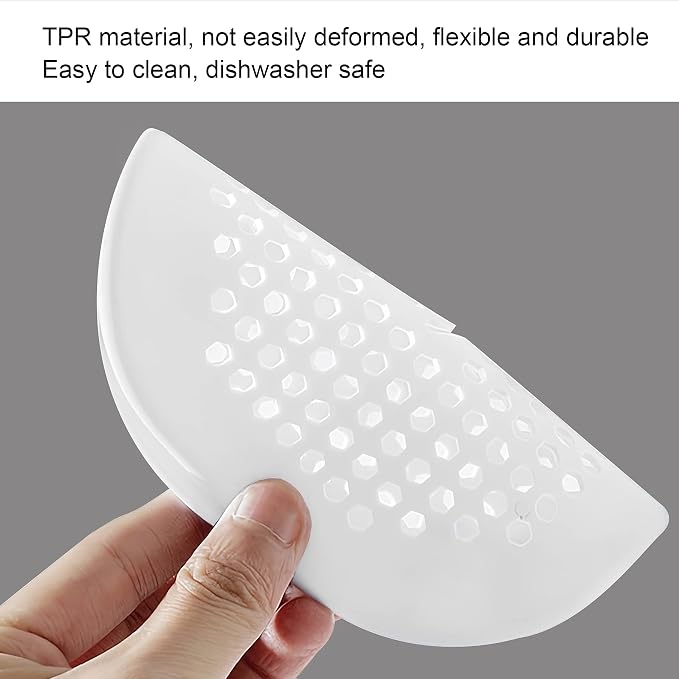 2 Pieces Shower Drain Hair Catcher Bathtub Stopper Home Drain Protectors Drain Cover with Sucker Water Trap Sink Cover for Bathroom Bathtub and Kitchen (White,White)