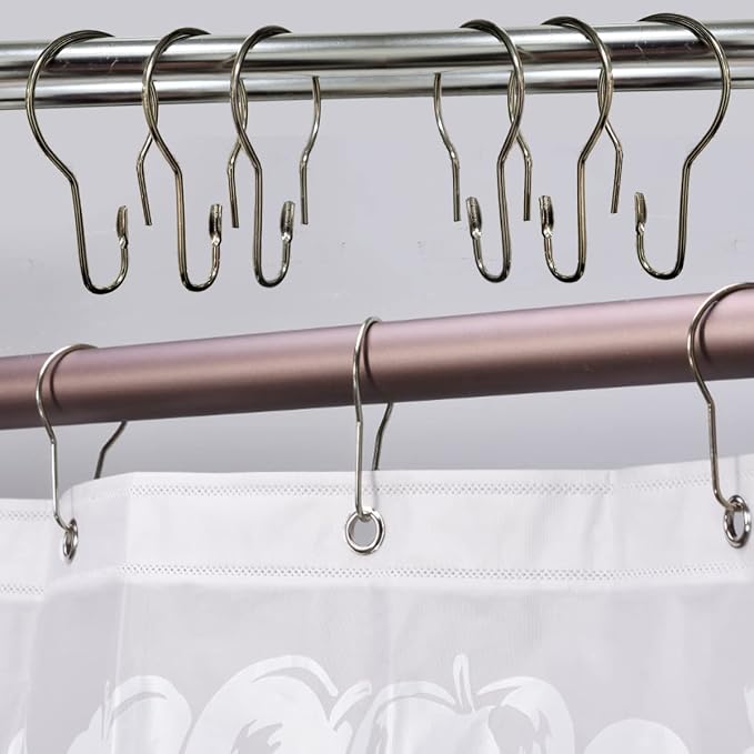 Shower Curtain Rings Hooks, Rust-Resistant Metal Shower Curtain Hooks, Stainless Steel Shower Curtain Rings for Bathroom Shower Curtain Rod (500)