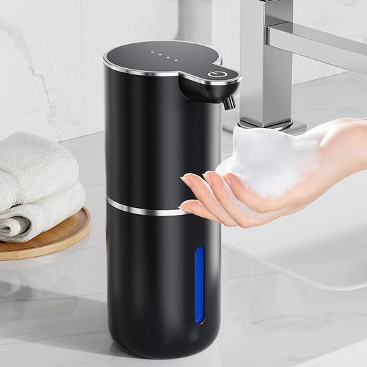 Fantictas Automatic Foaming Soap Dispenser Touchless, 4 Adjustable Levels | Foam Soap Dispenser 380ML, USB Charging Wall Mount for Kitchen & Bathroom, IPX5 Waterproof
