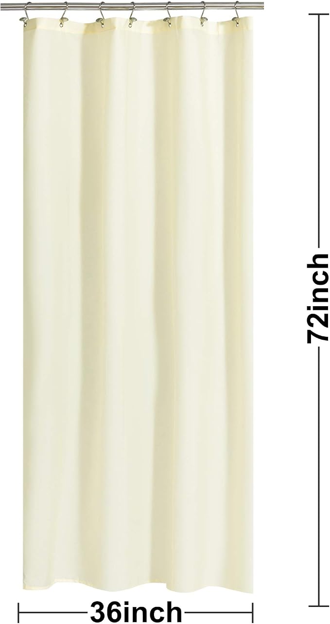 N&Y HOME Fabric Shower Curtain or Liner 36 x 72 Inches Stall Size, Sand | Hotel Quality, Bottom Magnets, Washable, Water Repellent, 36x72 Cloth Shower Curtain with Grommets for Bathroom Stall