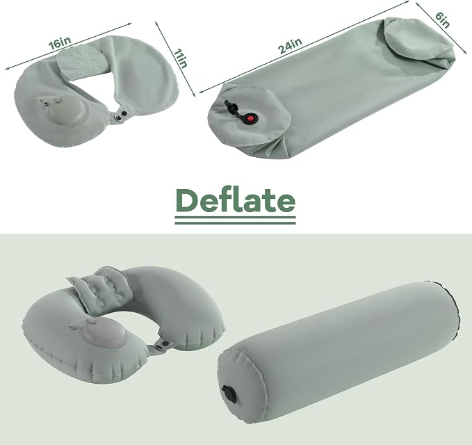 U-Shaped Full Body Bath Pillow for Tub 2 Pcs Inflatable Bathtub Bath Pillows with Adjustable Button for Shower, Neck Support Headrest & Leg Pillow for Relaxation Spa Soak in Bathtub