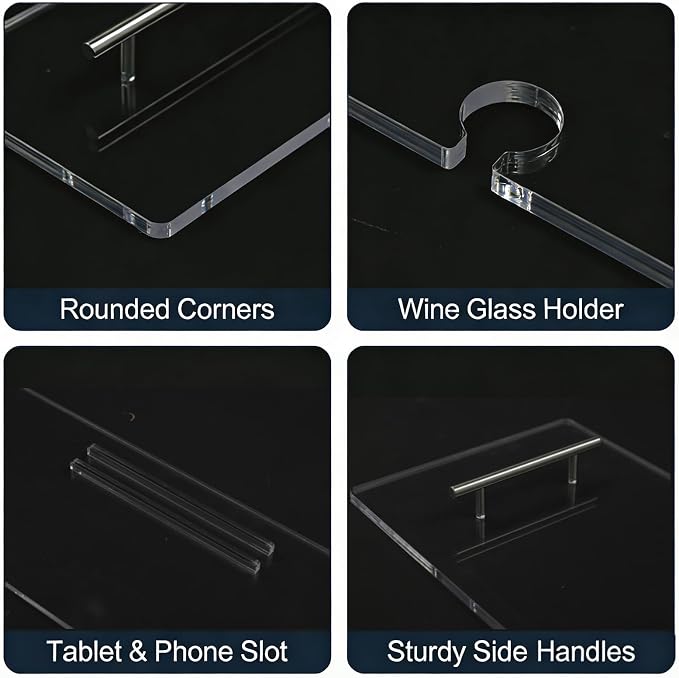 Bathtub Tray, Bath Tray for Tub, Acrylic Bath Caddy Tray for Bathtub, for Tub Luxury Spa with Tablet Slots and Wine Glass Hole, Bathroom Accessories for Decorative Bathtubs (39.4 * 9.45in)