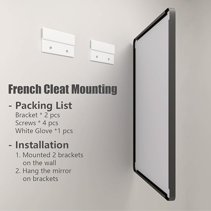 60x28 Black Framed Bathroom Mirror | Large Matte Black Bathroom Vanity Mirror for Wall, Rounded Rectangle, Anti-rust, Shatterproof (Horizontally/ Vertically)