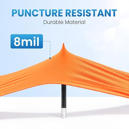 Borje Orange 8 Mil Nitrile Disposable Gloves, 100 Count, X-Large | Heavy-Duty, Latex & Powder Free, Raised Diamond Texture, Mechanic, Industrial, Automotive, Gardening