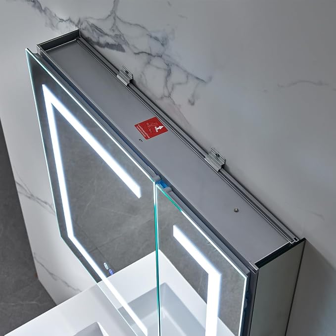 Blossom LED Medicine Cabinet Mirror for Bathroom 30x26, Lighted Medicine Cabinet with Mirror, Recessed/Surface Mount, Anti-Fog, Adjustable Brightness, Makeup, Wall Mounted Storage Cabinet