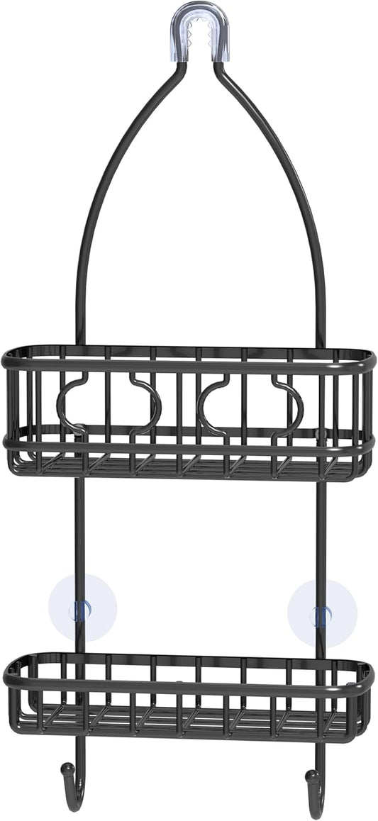 Simple Houseware Bathroom Hanging Shower Head Caddy Organizer, Black | (24 x 10.2 x 4.25 inches)