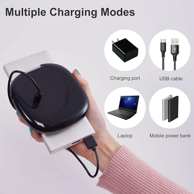 Mocado Compact LED Magnifying Travel Makeup-Mirror - 4 inches 1X/10X Magnification Small Hand Pocket Dimmable Double Sided USB Rechargeable Touch Screen, Portable Tabletop Cosmetic (Black) | Double Sides Lighted, 3 Colors Lighting, 0-100% Brightness, D...