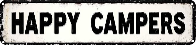 Vintage Tin Campers Sign Retro Metal Sign for Outdoor Decoration - Outdoor Funny Wall Art Plaque 4x16 Inch