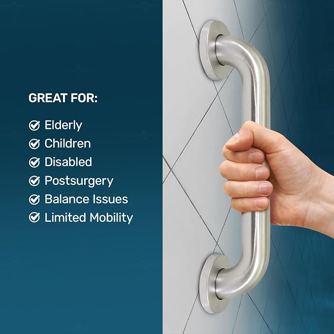Highcraft Grab Bar for Bathtubs and Showers, Shower Grab Bars for Seniors and Elderly, Safety Bar for Bathroom 48" x 1.5" ADA Compliant Grab Bar, Heavy Duty Stainless Steel Shower Handle Wall Mount
