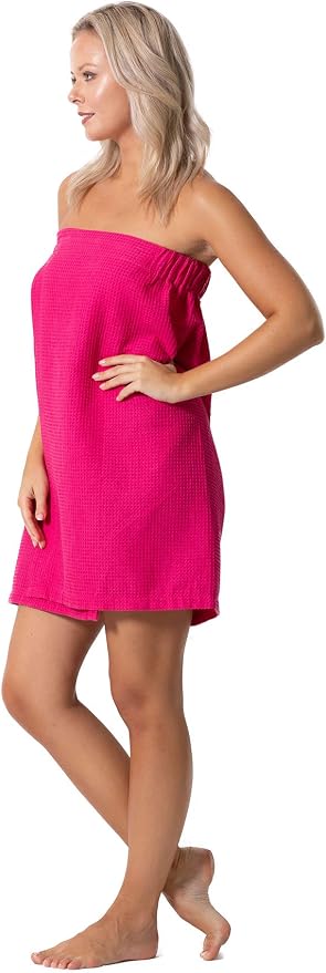 Women’s Waffle Spa Body Wrap with Adjustable Closure