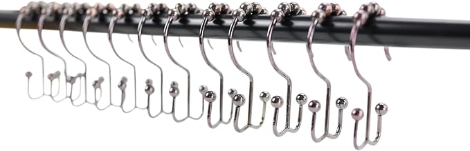 Iconikal 12-Pack Shower Curtain Double-Hooks Oil Rubbed Bronze