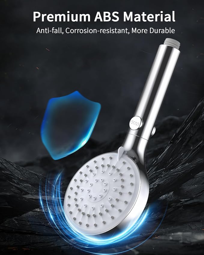 Shower Head with Handheld, High Pressure Showerhead with Long Hose | 80" Extra Long Stainless Steel Hose & Adjustable Bracket, Shower Heads with ON/OFF Switch for Pets Bath, Chrome