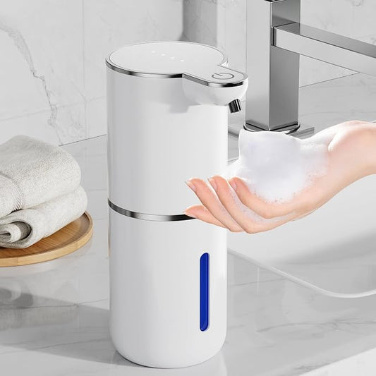 Fantictas Automatic Foaming Soap Dispenser Touchless, 4 Adjustable Levels | Foam Soap Dispenser 380ML, USB Charging Wall Mount for Kitchen & Bathroom, IPX5 Waterproof