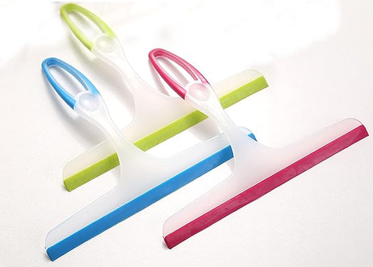 3pcs Silicone Shower Squeegee for Glass Doors & Tiles - Handheld Bathroom and Window Cleaner, Household Shower Squeegee for Tile Shower Walls