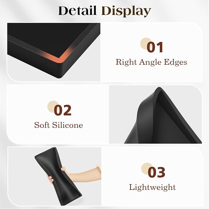Luxspire 2 Pack Silicone Bathroom Tray 11.8" Vanity Tray, Matte Black | Thick slip-proof silicone, dishwasher safe, waterproof, holds soap perfume jewelry for sink vanity decor