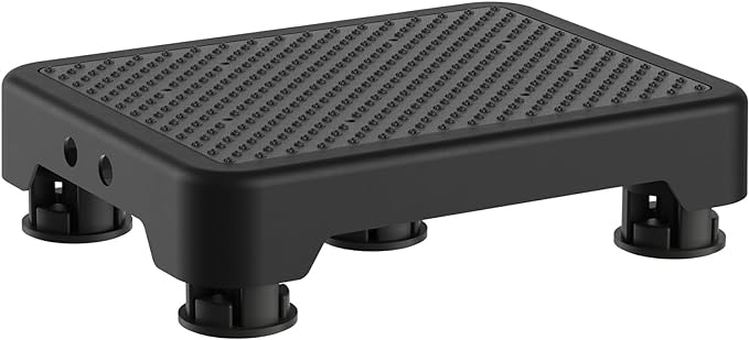 Ronlap Small Step Stools for Adults Car Step Stool for Elderly, Black-Black | Adjustable short one-step plastic platform for seniors & mobility assistance, use by bed, shower, car, RV, stairs & outdoor