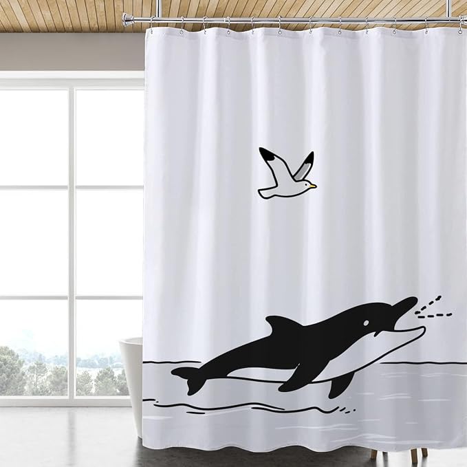 LLSCL Fabric Shower Curtain Liner with Magnets, Waterproof Hotel Quality, 72 x 72 Machine Washable