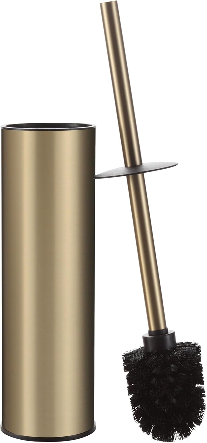 BGL Brushed Gold Toilet Brush and Holder,Stainless Steel Toilet Brushes for Bathroom with Holder