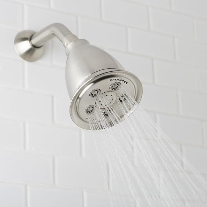 Speakman, Brushed Nickel S-2005-HB-BN Hotel Anystream High Pressure Shower Head-2.5 GPM Adjustable Replacement Bathroom Showerhead
