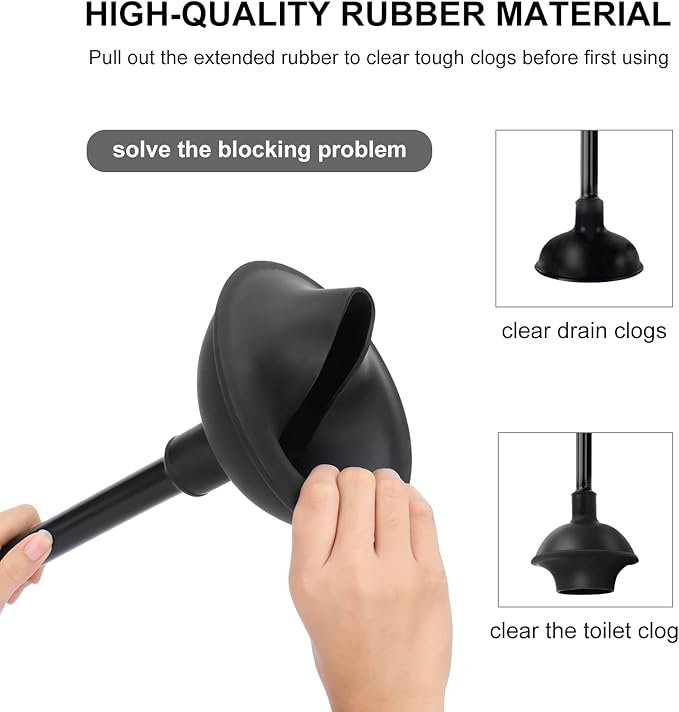 SetSail 3 Packs Toilet Brush and Plunger Set, Semi-Hidden Toilet Plungers | Heavy Duty Toilet Bowl Brush and Holder for Bathroom Toilet Plunger and Brush Set for Deeply Cleaning