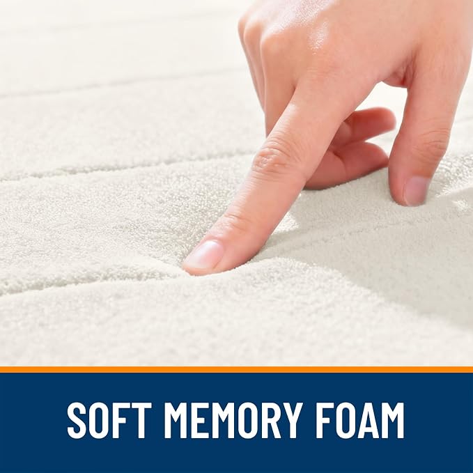 OLANLY Memory Foam Bath Mat 35x24, Super Soft and Absorbent Bathroom Rugs | Ivory, Quick Dry Bath Rug, Machine Washable Shower Floor Mats, Bathmat Carpet for Bathroom Floor, Tub and Shower