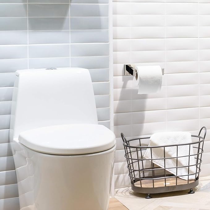HITSLAM Chrome Fit Jumbo Rolls Toilet Paper Holder Wall Mount Polished Square Silver 304 Stainless Steel Toilet Paper Roll Holder for Bathroom Rustproof