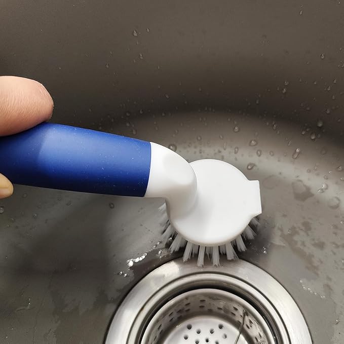 CELOX 2 Pack Dish Brush, Dishwashing Scrubber & Scraper with Handle, Wand, Kitchen Scrub Brush for Sink Grout Cleaning