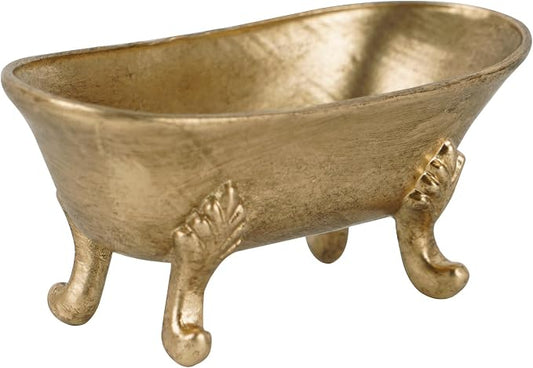 NIKKY HOME Gold Bathtub Ring Holder Jewelry Tray, Vintage Trinket Dish | Small Classic Metal Decorative Tray for Women, Elegant Storage Organizer for Vanity & Bathroom, Wedding & Engagement Gift