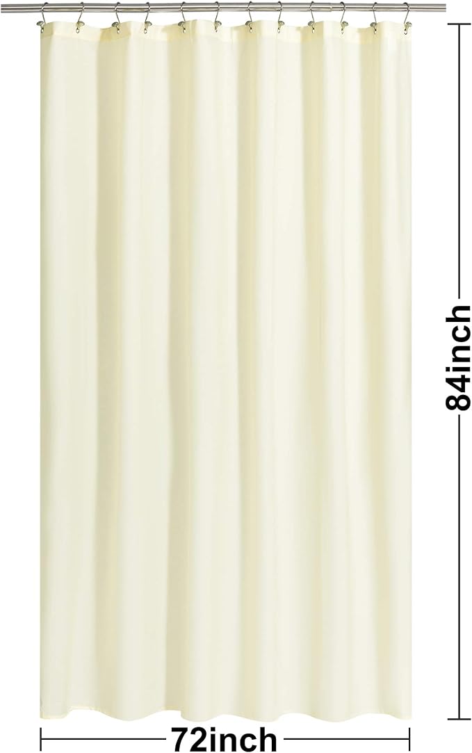 N&Y HOME Fabric Shower Curtain or Liner Extra Long 72 x 84 Inches, Sand | Hotel Quality, Bottom Magnets, Washable, Water Repellent, 72x84 XL Cloth Shower Curtain with Grommets for Bathroom