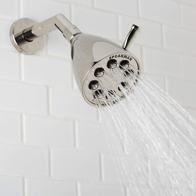 Speakman S-2251-PN Signature Icon Anystream High Pressure Adjustable Solid Brass Shower Head, Polished Nickel