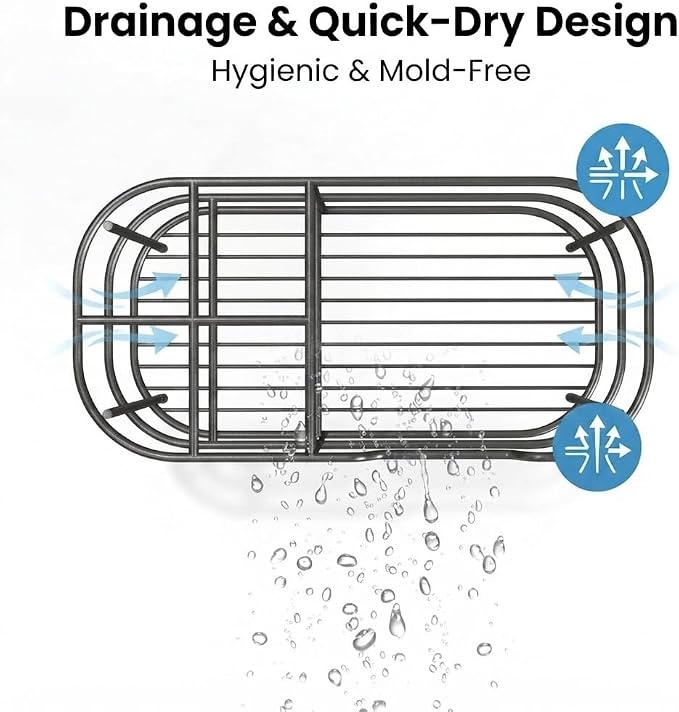 Bathway Toothbrush Holder for Bathroom, 6.9"L x 3.4"W x 4"H, Matte Gray, L | Waterproof, Rust-Proof, More Durable, Multifunctional, Large-Capacity, Non-Slip, Anti-Tip, Self-Draining, Stylish Appearance
