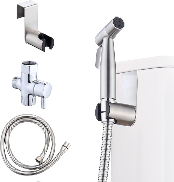 Handheld Bidet Sprayer for Toilet & Bathroom, Adjustable Water Pressure Spray Gun with 304 Stainless Steel Hose, Bidet Faucet for Postpartum Care, Elderly, Muslim Shower, Easy to Install