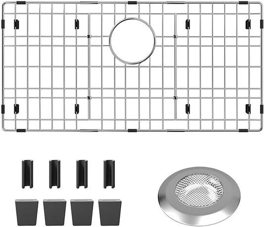 Sink Protectors for Kitchen Sink 28-3/8" x 14-3/16" | Rust Resistant Stainless Steel Kitchen Sink Grid and Sink Protectors, Sink Rack for Bottom of Sink with Sink Strainers