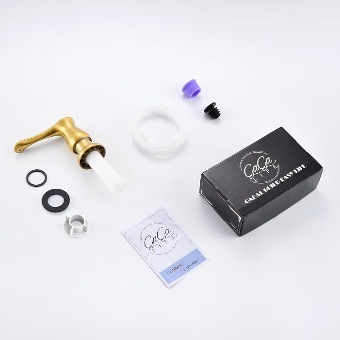 Kitchen Sink Soap Dispenser Brushed Gold, G086BG-G | Gold Under Sink Soap Dispenser with 40" Silicone Extension Tube, Say Goodbye to Frequent Refills