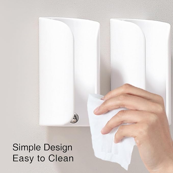 Electric Toothbrush Holder for Bathroom, Adhesive Toothbrush Stand | Compact Electric Toothbrush Organizer, Wall Mount for Mirrors/Tiles, White, Pack of 2