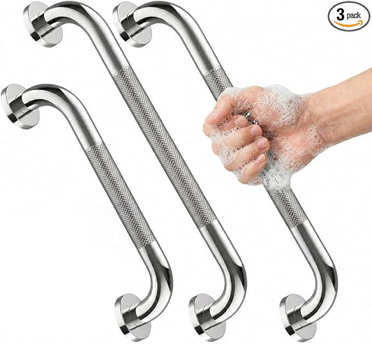 Grab Bars for Shower, 3 Pack Wall Mounted Bathroom Safety Bars | 2×16" & 1×12" Hand Rails for Shower, Bathroom Grab Bars for Seniors with 500 lb Support